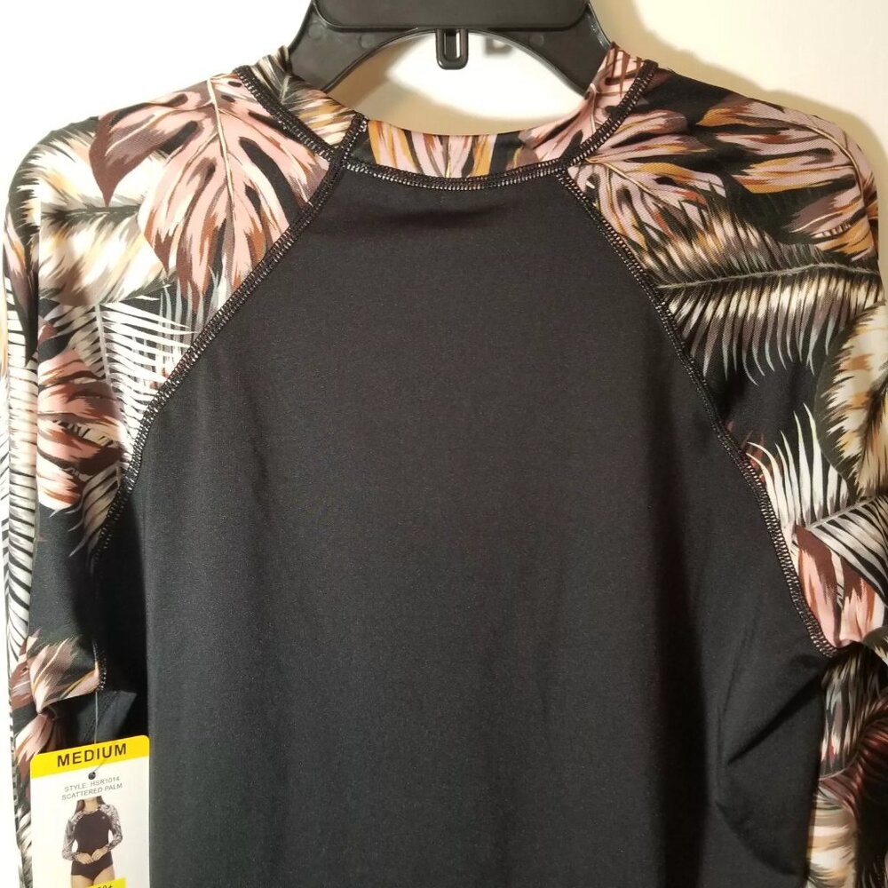 Hurley UPF 50+ Women's Black/Scattered Palms Swim Shirt Long Sleeve -NWT - Picture 5 of 6